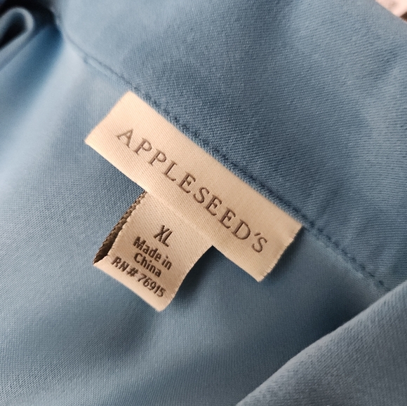 Appleseed's Button Down Long Sleeve Double Button Pocket Teal Jacket Size XL - Picture 3 of 5